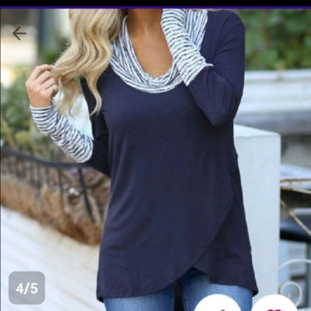 Long Sleeve Patchwork Top - Picture 2 of 4